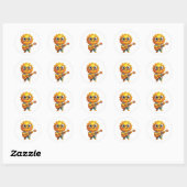 Zingende Zon Ronde Sticker (Vel)