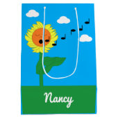 Zingende zonnebloem: medium cadeauzakje (Achterkant)