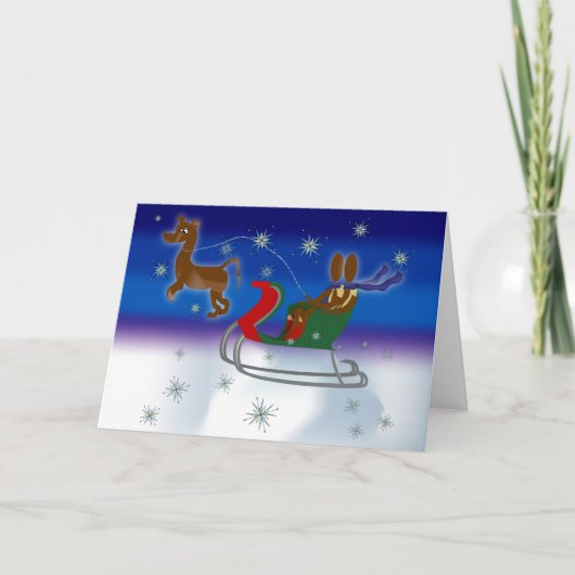 Zinglee ~ Sleigh Ride Feestdagen Kaart (Voorkant)
