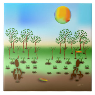 Zingmoer ~ Trees Tegeltje