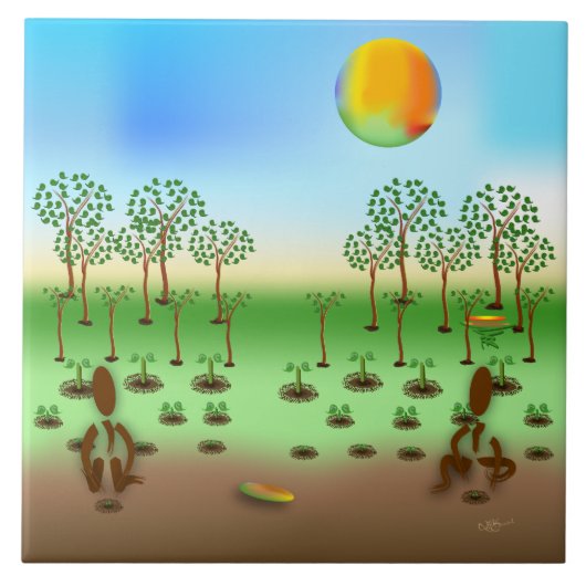 Zingmoer ~ Trees Tegeltje (Voorkant)