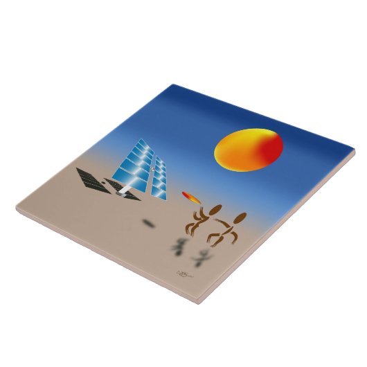 Zingmoer ~ Zonne-energie Tegeltje (Zijkant)