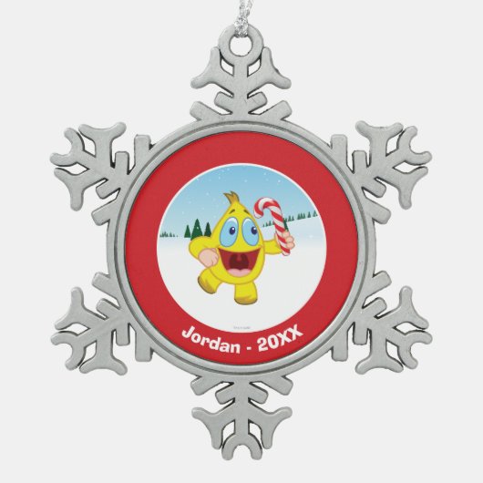 Zingoz Tin Sneeuwvlok Ornament (Voorkant)