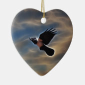 Zingraven tijdens de vlucht keramisch ornament (Rechts)