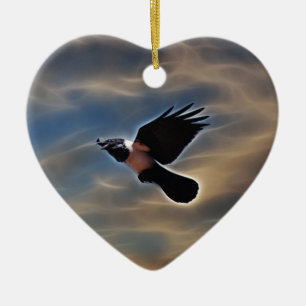 Zingraven tijdens de vlucht keramisch ornament