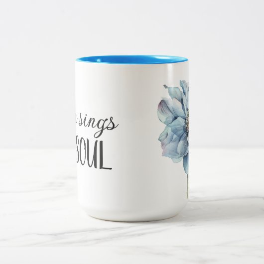 Zingt mijn ziel met bloemen tweekleurige koffiemok (Center)