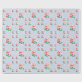 Zinia Bloem Mix Potlood Tekening Kleur Achtergrond Cadeaupapier (Vlak)