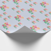 Zinia Bloem Mix Potlood Tekening Kleur Achtergrond Cadeaupapier (Hoek)