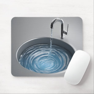 Zink en kraan met water muismat