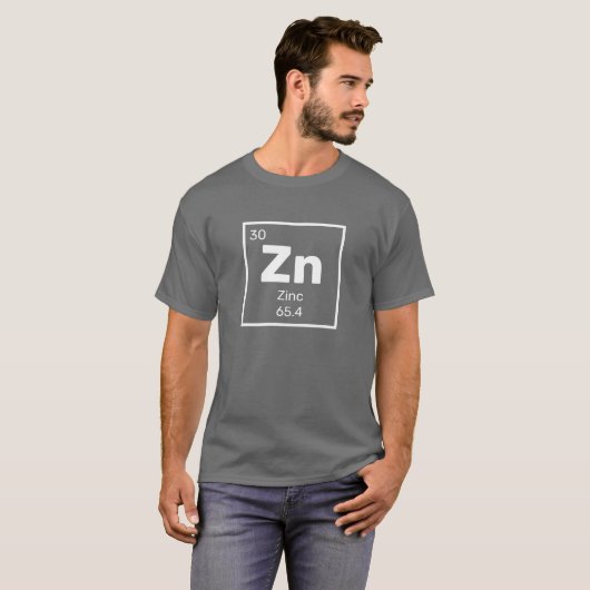 Zink / Periodiek Tafel - Een Element T-shirt (Voorkant volledig)
