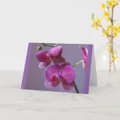 Zinkachtige paarse phalaeenopsis orchidee wenskaar kaart (Gele Bloem)