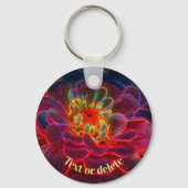 Zinnia Abstract Art Flower Personalized Sleutelhanger (Achterkant)