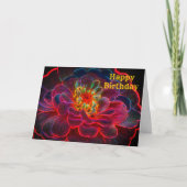 Zinnia Abstract Flower Art Birthday Kaart (Voorkant)
