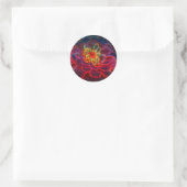 Zinnia Abstracte Art Flower Ronde Sticker (Tas)