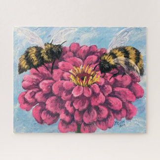 Zinnia and Bees Puzzle Legpuzzel