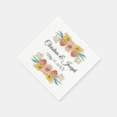 Zinnia Art Drawing - Aangepaste tekst krans Servet (Hoek)