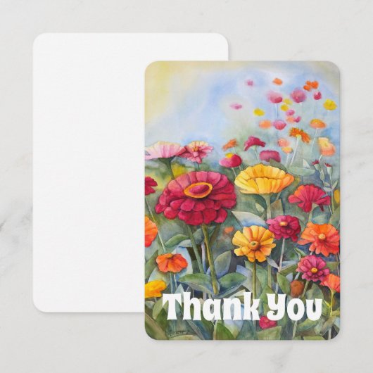 Zinnia Bedankt voor je flat-card (Voorkant / Achterkant)