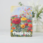Zinnia Bedankt voor je flat-card (Staand voorkant)