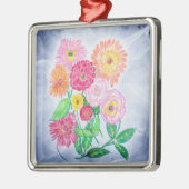 Zinnia Bloem Artistieke Tuin Kunst Metalen Ornament (Links)