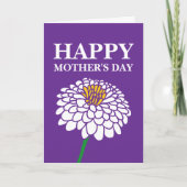 Zinnia bloem Happy Mothers Day kaart voor moeder (Voorkant)
