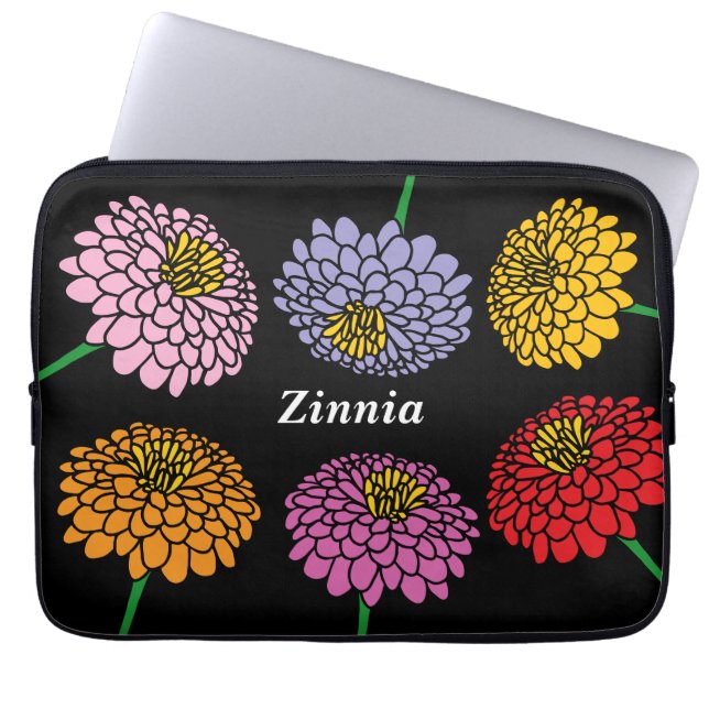  Zinnia bloem ontwerp aangepaste kleur Laptop Sleeve (Voorkant)