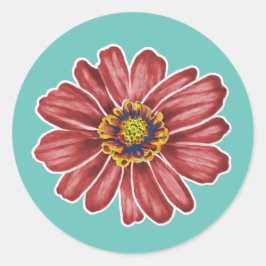 Zinnia bloem ronde sticker