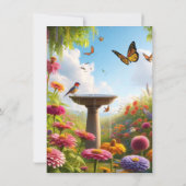 Zinnia Bloemen Bloemige Gelukkige Verjaardag Kaart (Achterkant)