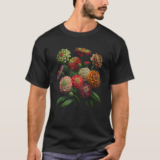 Zinnia Bloemen Bloemstuk Ontwerp T-shirt