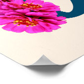 Zinnia Bloemen Monogram Beginletter D Poster (Hoek)