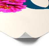 Zinnia Bloemen Monogram Eirste Letter E Gepersonal Poster (Hoek)