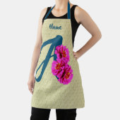 Zinnia Bloemen Monogram Initiaal A Gepersonaliseer Schort (Insitu)