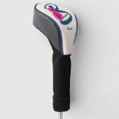 Zinnia Bloemen Monogram Initiaal B Gepersonaliseer Golfheadcover (Schuin)