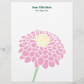Zinnia bloementekening op maat letterhead ontwerp briefhoofd (Voorkant)