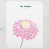 Zinnia bloementekening op maat letterhead ontwerp briefhoofd (Voorkant / Achterkant)