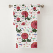 Zinnia bloemmotief bad handdoek (Insitu)
