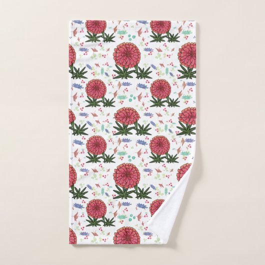 Zinnia bloemmotief bad handdoek (Handdoek)