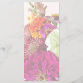 Zinnia Boeket Gemengde Kleuren Trouwmenu Menu (Achterkant)