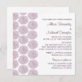 Zinnia Border Wedding Invite, Paars Kaart (Voorkant / Achterkant)