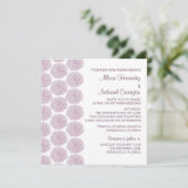 Zinnia Border Wedding Invite, Paars Kaart (Staand voorkant)