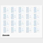 Zinnia Border Wedding Stickers, Blue Vierkante Sticker (Vel)