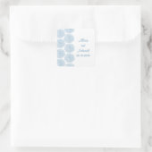 Zinnia Border Wedding Stickers, Blue Vierkante Sticker (Tas)