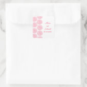 Zinnia Border Wedding Stickers, roze Vierkante Sticker (Tas)