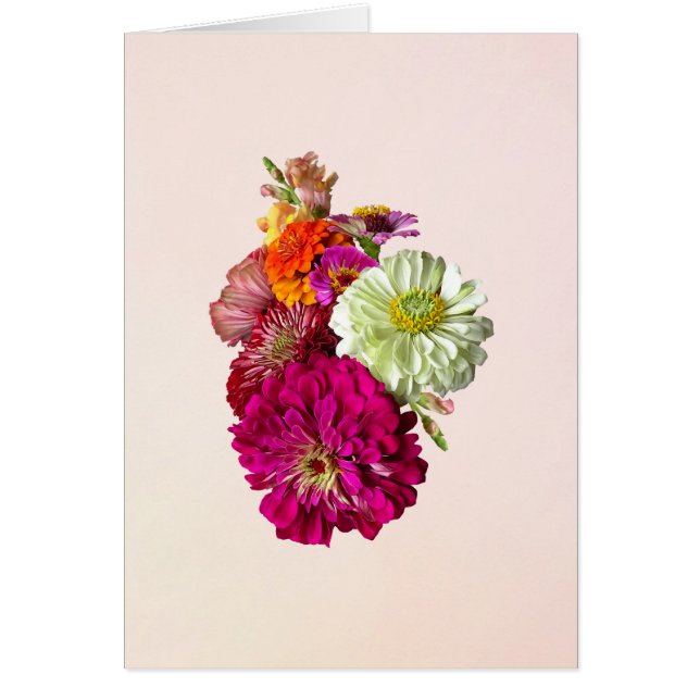 Zinnia Bouquet gemengde kleuren (Voorkant)