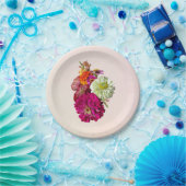 Zinnia Bouquet gemengde kleuren Papieren Bordje (Feest)