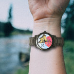Zinnia Butterfly Natuur eWatch Horloge<br><div class="desc">Butterfly op zinnia, natuur geïnspireerd polshorloge. Blauwe lucht achtergrond en zwaluwstaart vlinder eten van een felrode zinnia bloem is het afbeelding met een plaats voor haar voornaam initiaal. Getoond met een zwarte band of kies uit de vele andere kleuren en design. Ideaal voor een vrouwelijke tuinman en / of natuur...</div>