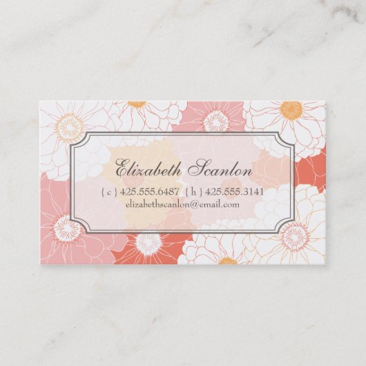 Zinnia Calling Card Contactkaartje (Voorkant)