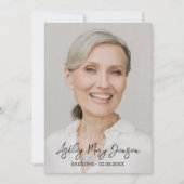 Zinnia Celebration of Life Photo Funeral  Kaart (Voorkant)