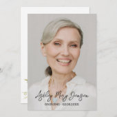 Zinnia Celebration of Life Photo Funeral  Kaart (Voorkant / Achterkant)