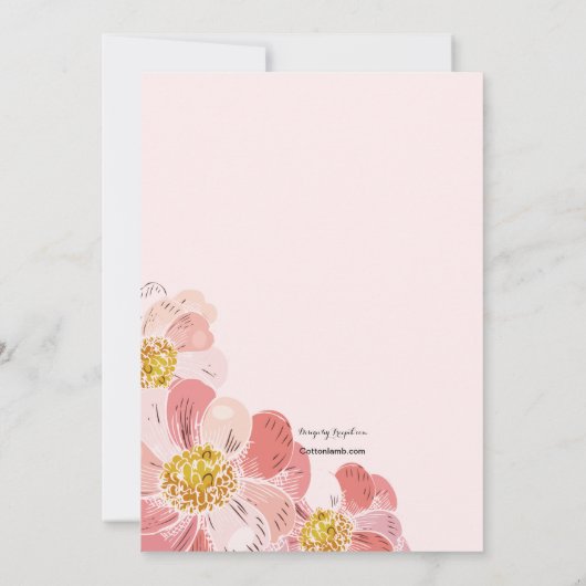 Zinnia Cluster Invitation Kaart (Achterkant)