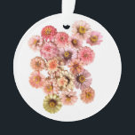 Zinnia Collage Ornament<br><div class="desc">Eenhoorn Mix Zinnias in een collage.</div>